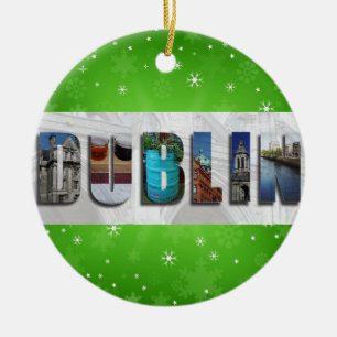 Dublin Irland Reisen Fotos Schneeflocken Weihnacht Keramik Ornament