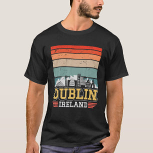 Dublin Irland Retro Vintage Sonnenuntergang Skylin T-Shirt