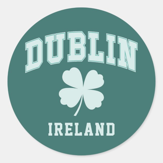 Dublin Irland Runder Aufkleber (Vorderseite)