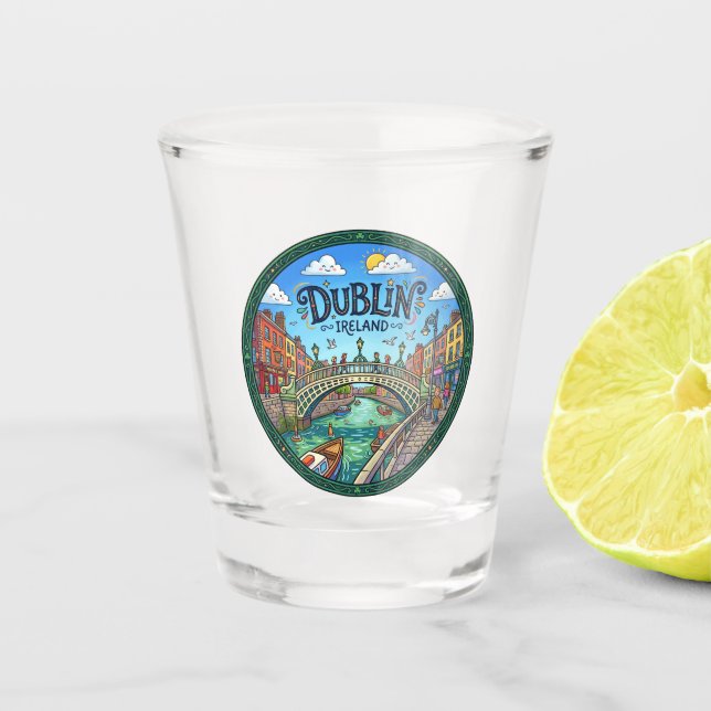 Dublin Irland Schnapsglas (Vorderseite)