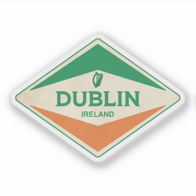 Dublin Irland Vintag Aufkleber (Vorderseite)
