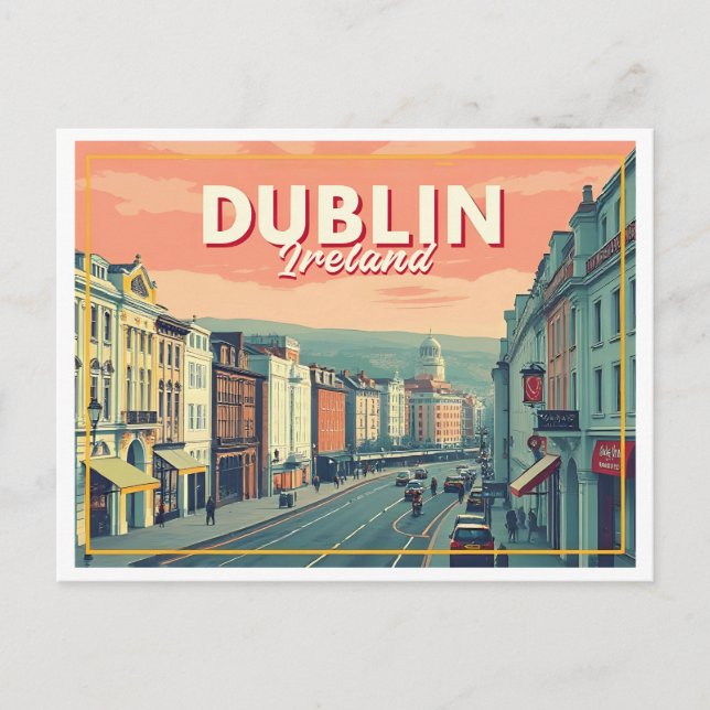 DUBLIN IRLAND VINTAG POSTKARTE (Vorderseite)