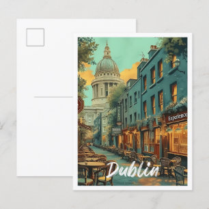 Dublin Irland Vintage-Kunst-Reiseillustration Postkarte