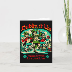 Dublin It Up - Irish Leprechauns Dancing Karte