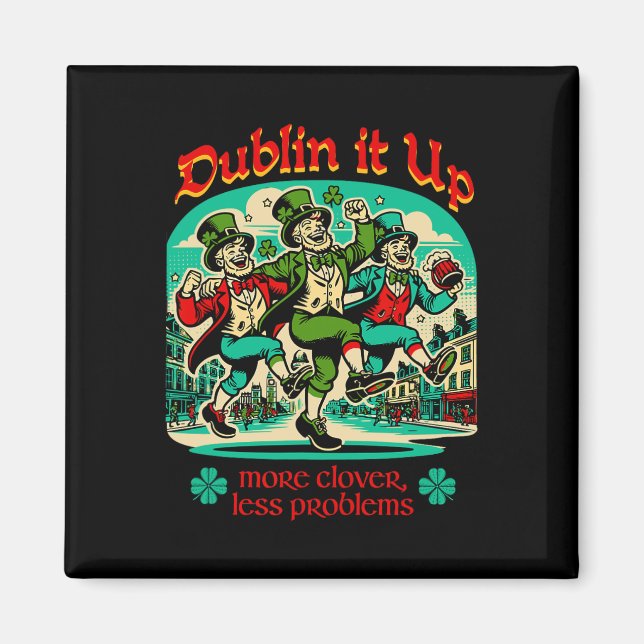 Dublin It Up - Irish Leprechauns Dancing Magnet (Vorne)
