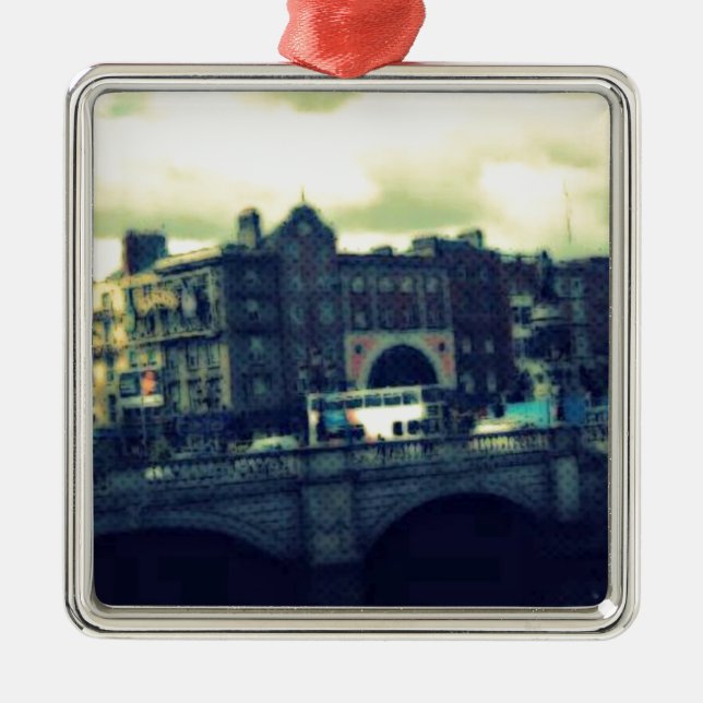 Dublin Pop Art Silbernes Ornament (Vorne)