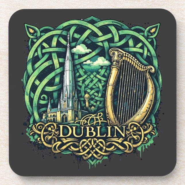 Dublin Republik Irland Getränkeuntersetzer (Vorderseite)