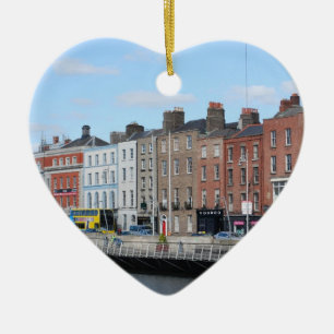 Dublin-Stadt auf dem Liffey Keramikornament