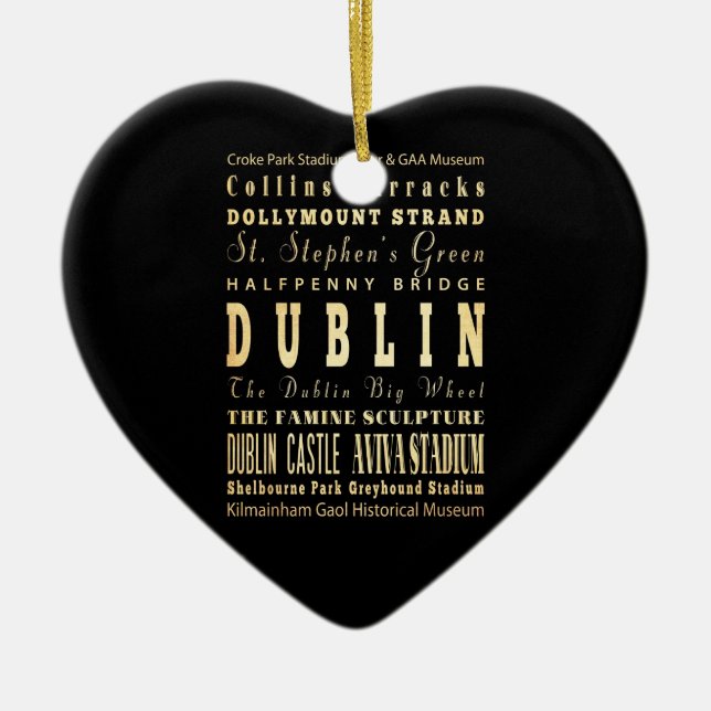 Dublin-Stadt der Irland-Typografie-Kunst Keramikornament (Vorne)
