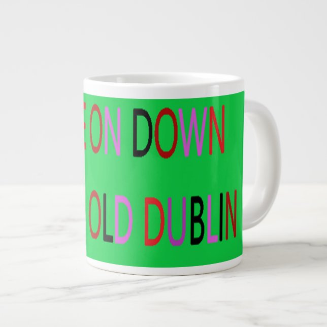 DUBLIN STADT IRLAND GREEN RED BLACK LILA Jumbo-Tasse (Vorderseite Rechts)