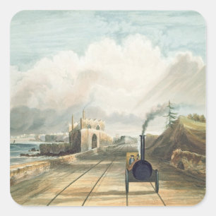 Dublin und Kingstown Railway: Von der Fußbrücke Quadratischer Aufkleber