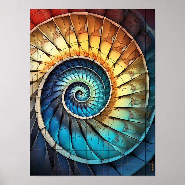Dubman Designs: Fibonacci Regenbogen Spektrum Coll Poster (Vorne)