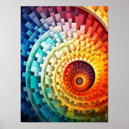 Dubman Designs: Helle Regenbogen-Spirale Fibonacci Poster