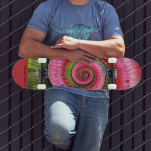 Dubman Designs: Leuchtendes Pink und Grün Fibonacc Skateboard
