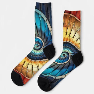 Dubman macht Design: Fibonacci-Regenbogenspektrum Socken