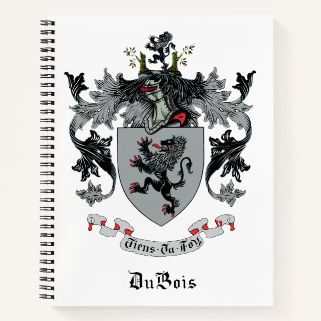 DuBois Familienwappen Spiral Notebooks Notizbuch (Vorderseite)