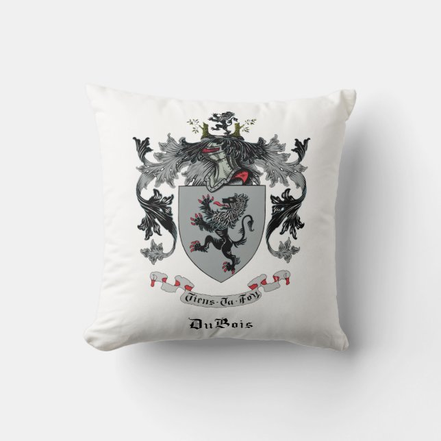 DuBois Familienwappen Throw Kissen (Vorderseite)