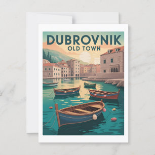Dubrovnik Altstadt Vintage Poster - Retro Postkarte