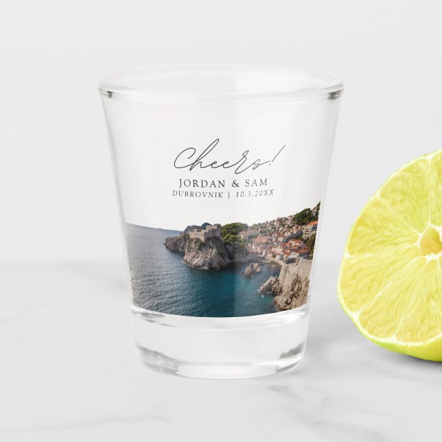 Dubrovnik Foto Gastgeschenk Hochzeit Cheers Shot G Schnapsglas (Vorderseite)