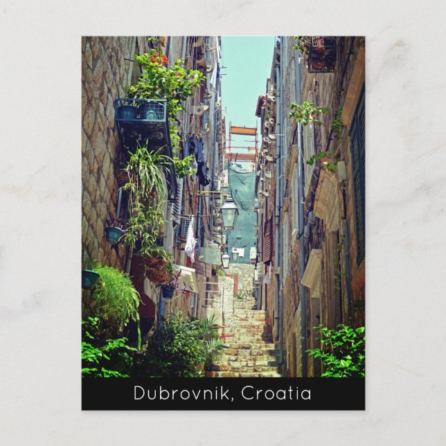 Dubrovnik Innen der alten Stadtmauern Feiertagspostkarte (Vorderseite)