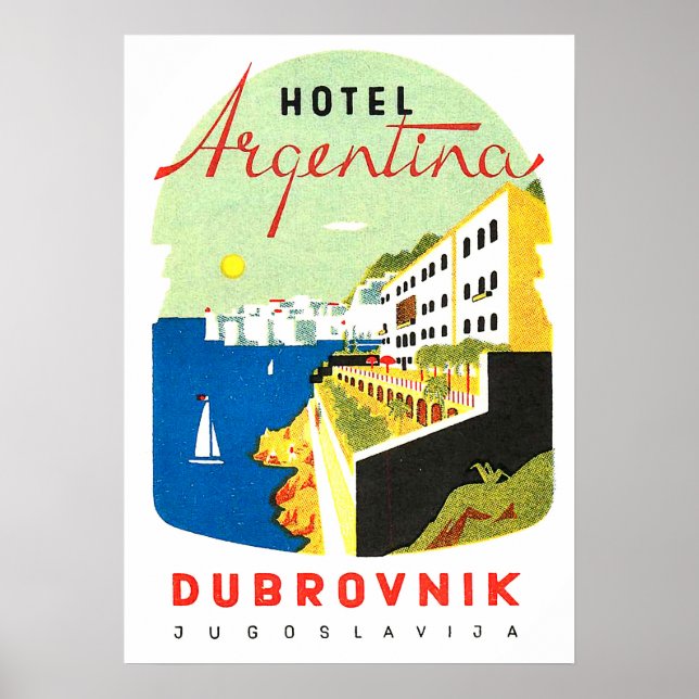 Dubrovnik, Jugoslawien, Adria, Vintag Poster (Vorne)