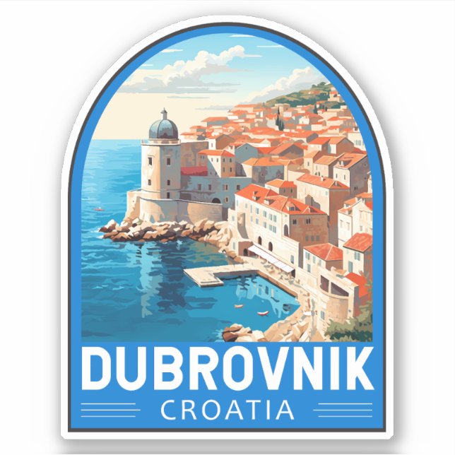 Dubrovnik Kroatien Reisen Kunst, Dichtung und Musi Aufkleber (Vorderseite)