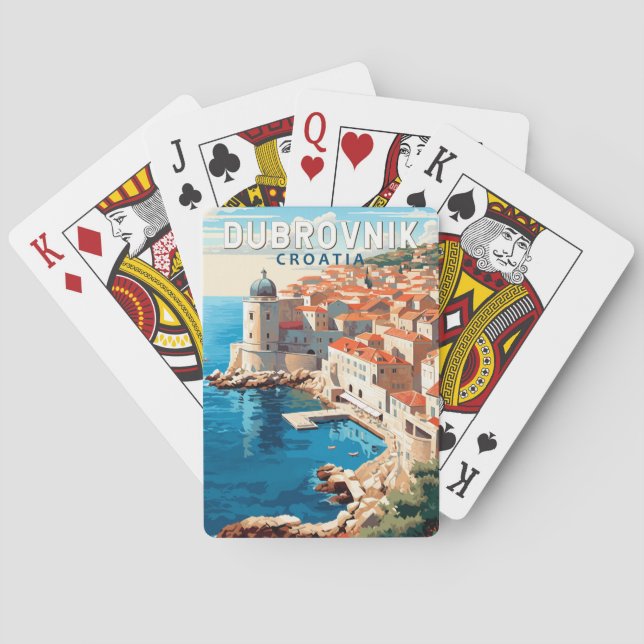 Dubrovnik Kroatien Reisen Kunst, Dichtung und Musi Spielkarten (Rückseite)