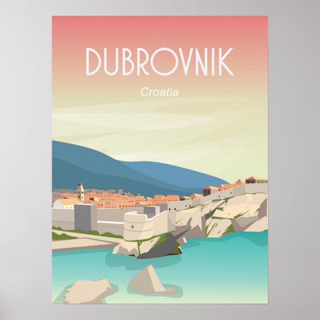 Dubrovnik Kroatien Reiseposter dubrovnik Altstadt Poster (Vorne)