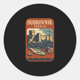 Dubrovnik Kroatien Souvenir kroatische Lebensmitte Runder Aufkleber
