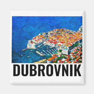 Dubrovnik Kroatien Wasserfarbenfrohe Ölfarbe Magnet