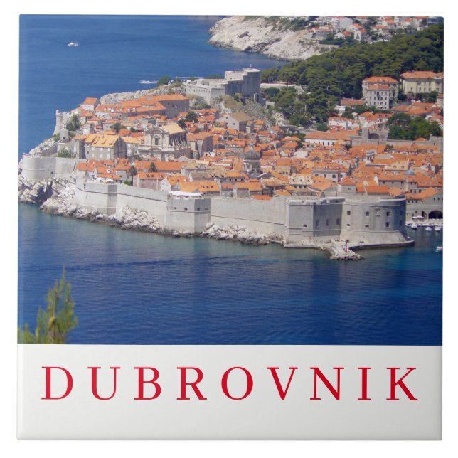 Dubrovnik Panoramaaussicht Keramik Fliesen (Vorderseite)