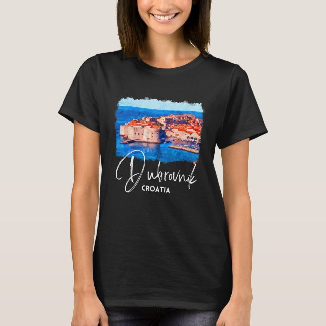 Dubrovnik Souvenir Croatia Dubrovnik Malerei T-Shirt (Vorderseite)