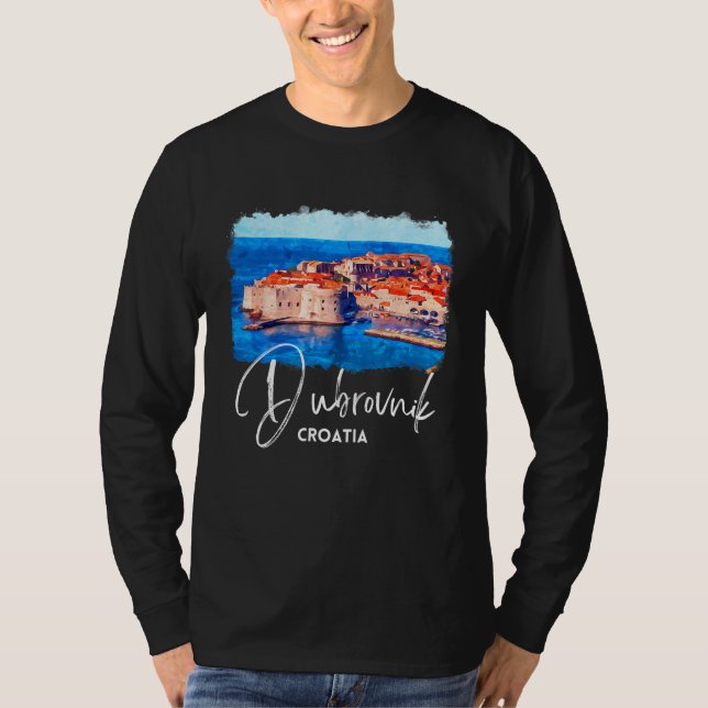 Dubrovnik Souvenir Croatia Dubrovnik Painting T-Shirt (Vorderseite)