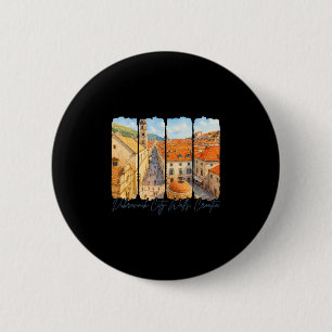 Dubrovnik Stadtmauern Kroatien Reise Pinselstrich Button