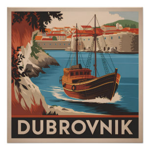 Dubrovnik Vintag Poster