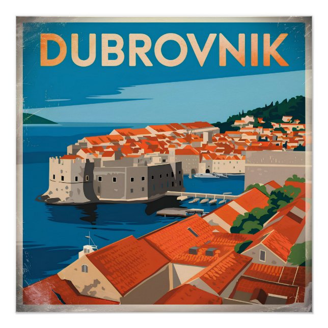 Dubrovnik Vintag Poster (Vorderseite)