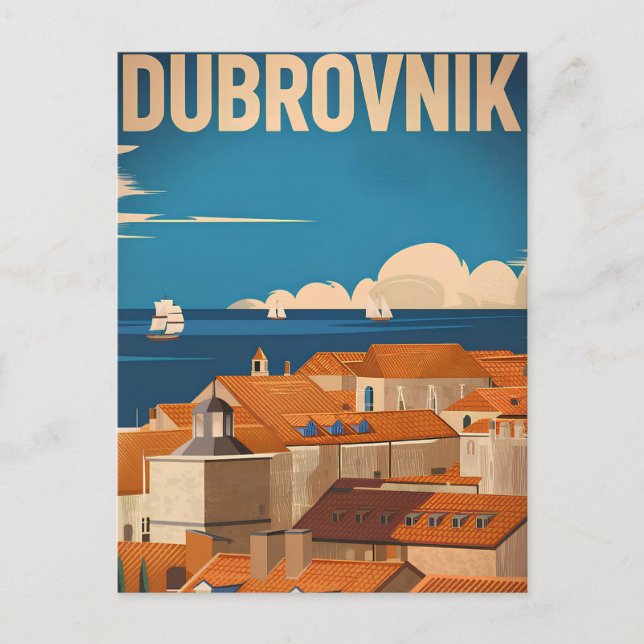Dubrovnik Vintag Postkarte (Vorderseite)