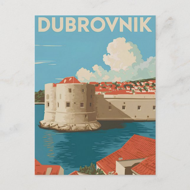 Dubrovnik Vintag Postkarte (Vorderseite)