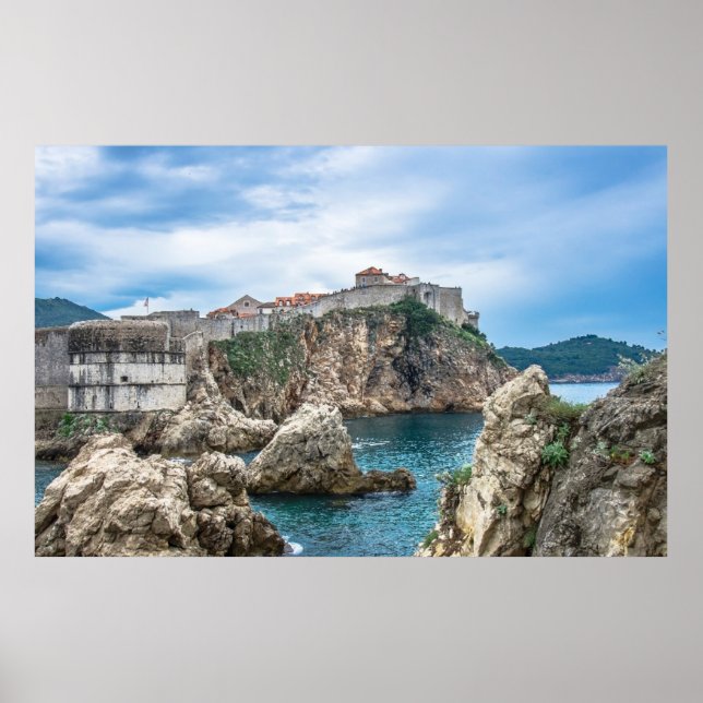 Dubrovnik Wände Blick aufs Meer Poster (Vorne)