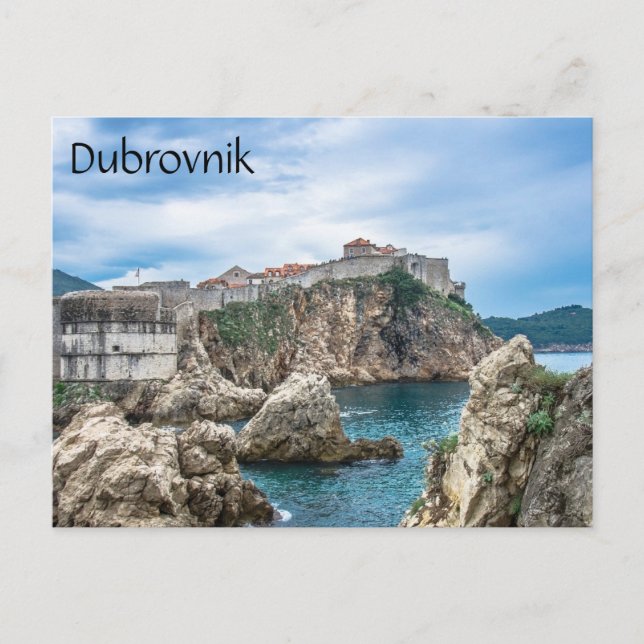 Dubrovnik Wände Blick aufs Meer Postkarte (Vorderseite)