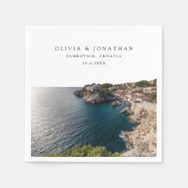 Dubrovnik Wedding Custom Cocktail Napkin Serviette
