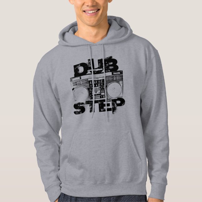 Dubstep Boombox hellgrauer Hoodie (Vorderseite)