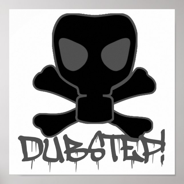 Dubstep Gas Mask Skull Poster (Vorne)