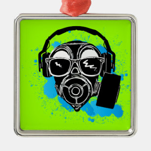 Dubstep Gasmask Ornament Aus Metall