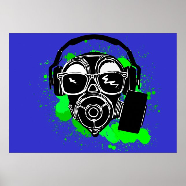 Dubstep Gasmaske Poster (Vorne)