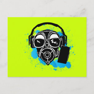 Dubstep Gasmaske Postkarte