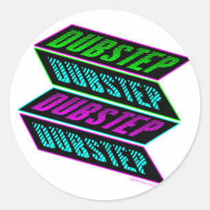 DUBSTEP Neon Runder Aufkleber