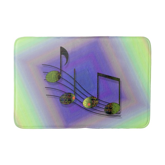 Dubstep Notes Bath Mat Badematte (Vorderseite)