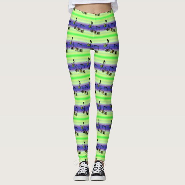 Dubstep Notes Leggings (Vorderseite)