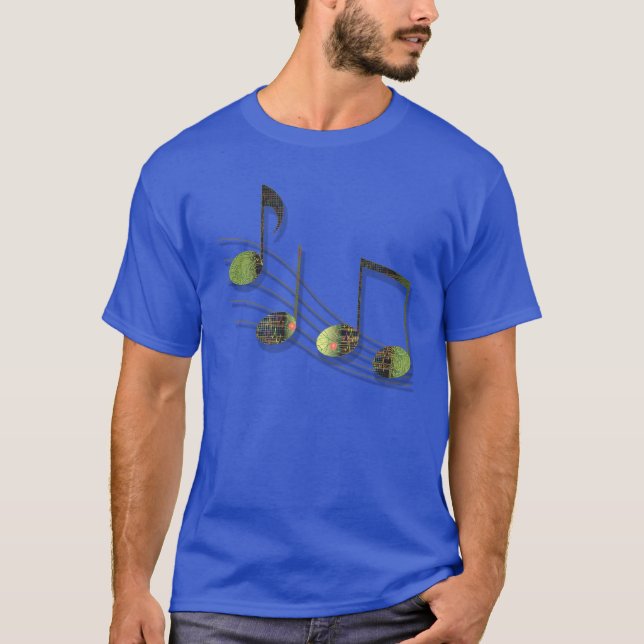 Dubstep Notes Men Dark Shirt (Vorderseite)